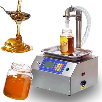 Viscous Liquid Filling Machine, Honey Filling Machine, Automatic Weight Bottle Filling Machine, 0-40cm Height Adjustable Filling for Oil, Gel, Honey, Sauce