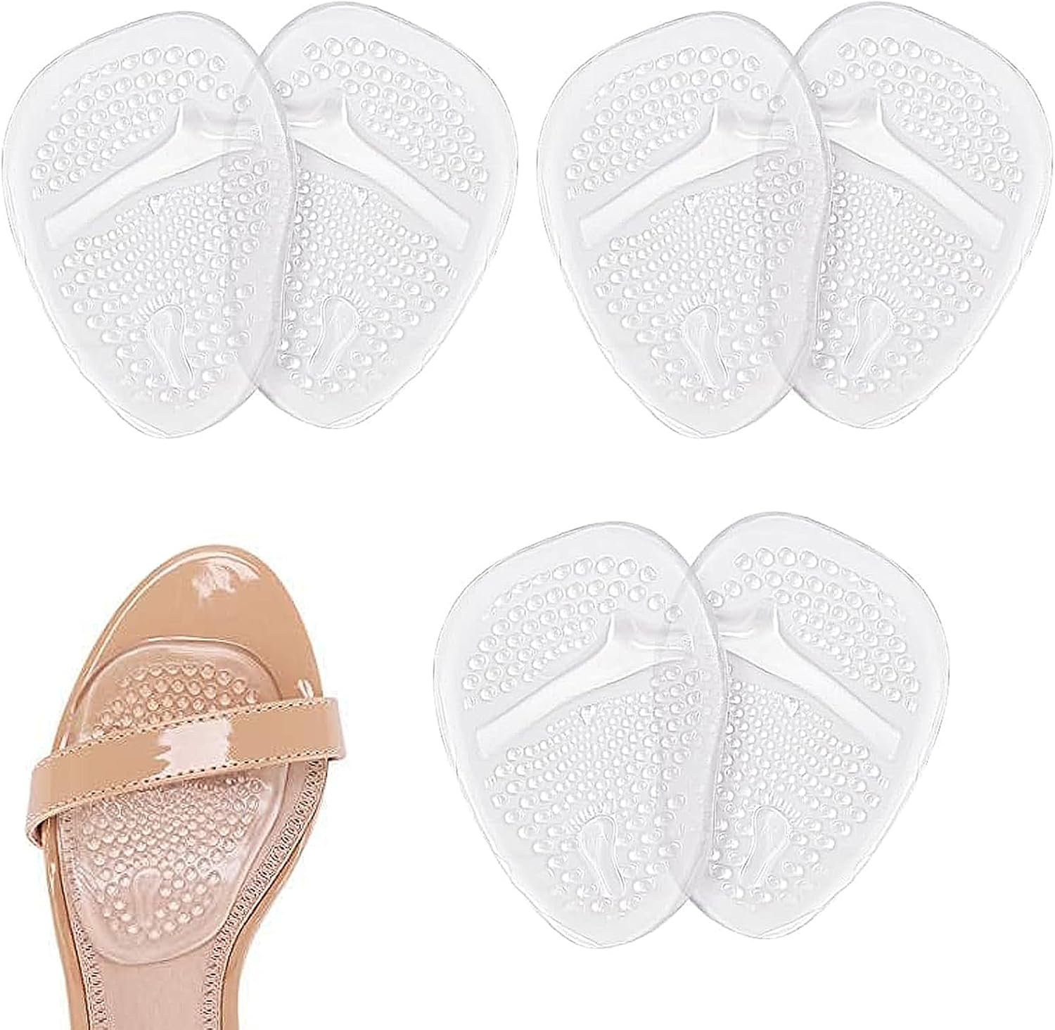 3 Pairs Gel Insoles for High Heels, Foot Pain Relief Pads, High Heel Cushion Pads, for Women (Transparent) 3 Pairs Gel Insoles for High Heels, Foot Pain Relief Pads, High Heel Cushion Pads, for Women (Transparent)