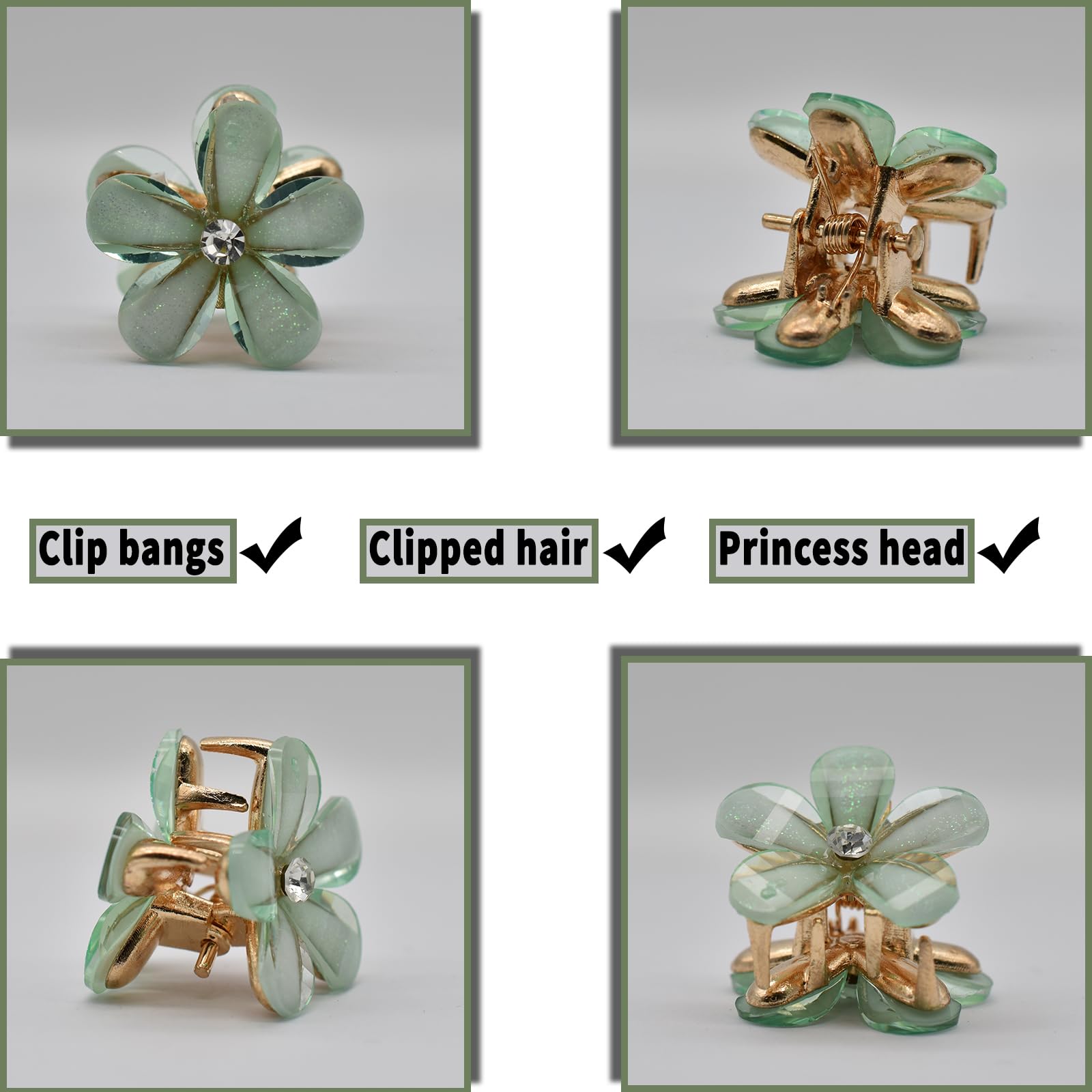 PAITOK Mini Hair Clips, Flower Hair Clips, Flower Clips, Non-Slip Hair Clips for Girls Women for Photos Daily Party - Image 4