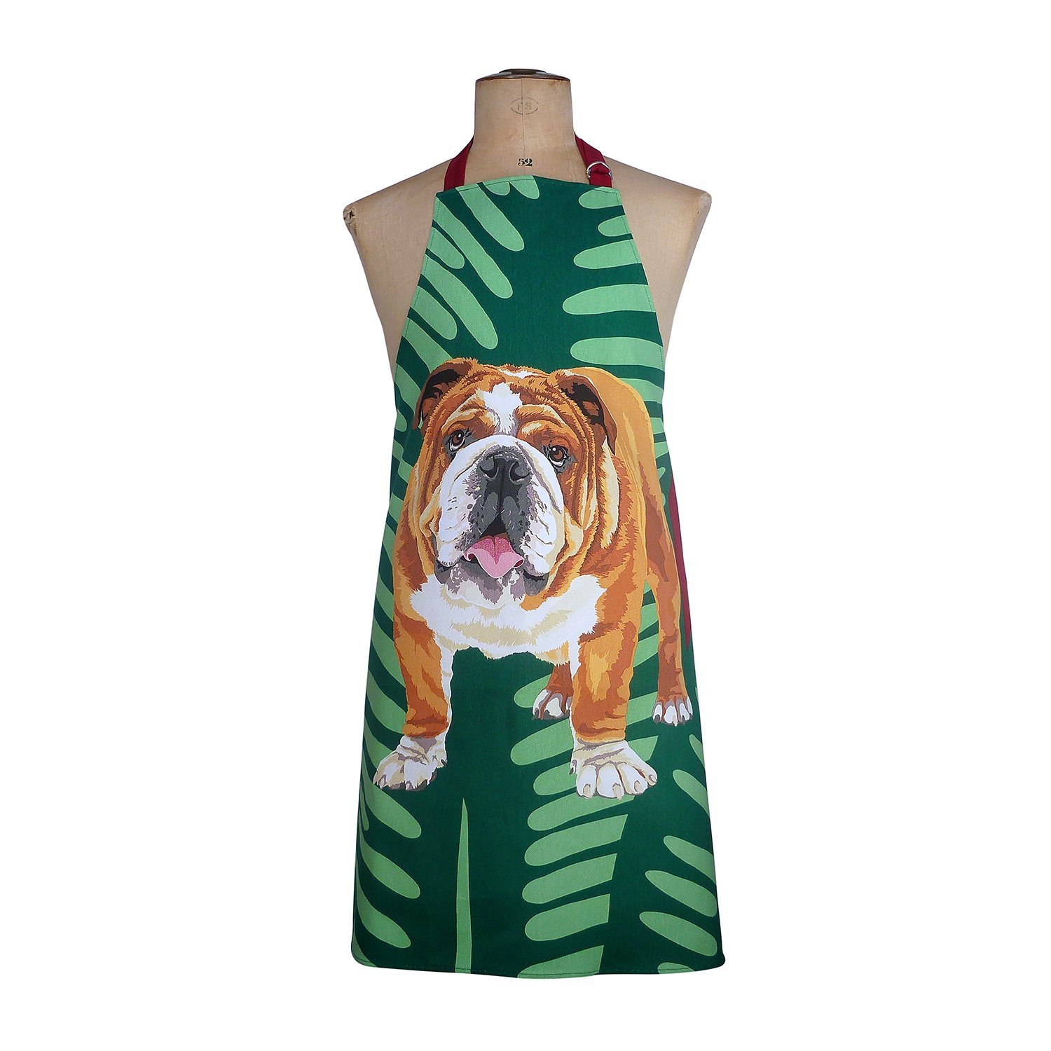 Leslie Gerry Green Bull Dog Kitchen Apron