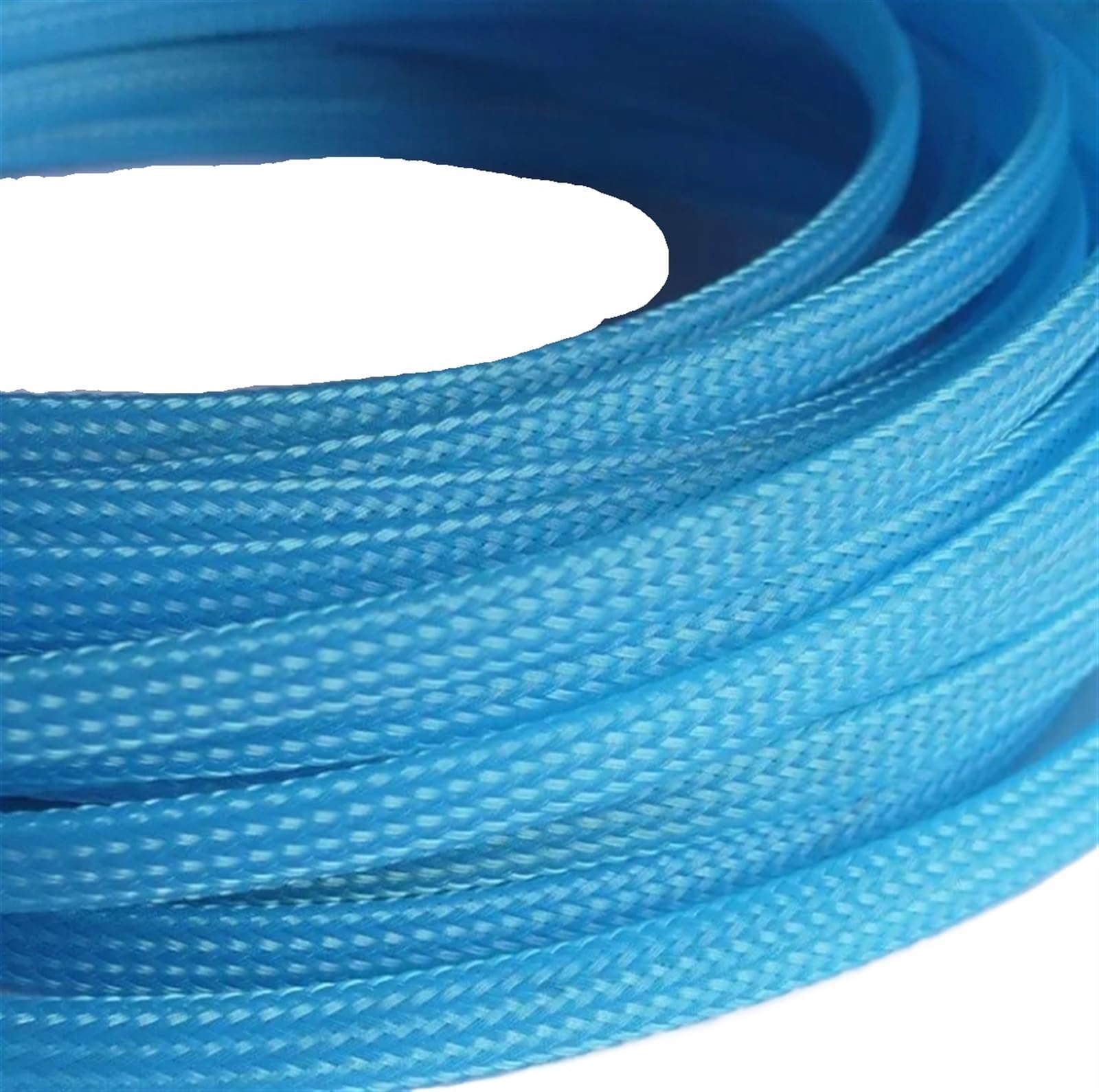 Guaina Cavi 3.0MM 4MM 6MM 8MM 10MM 12MM 16MM Maniche piatte intrecciate espandibili for cavi in ​​pelle di serpente(Blue Golden,16MM,20 Meters)