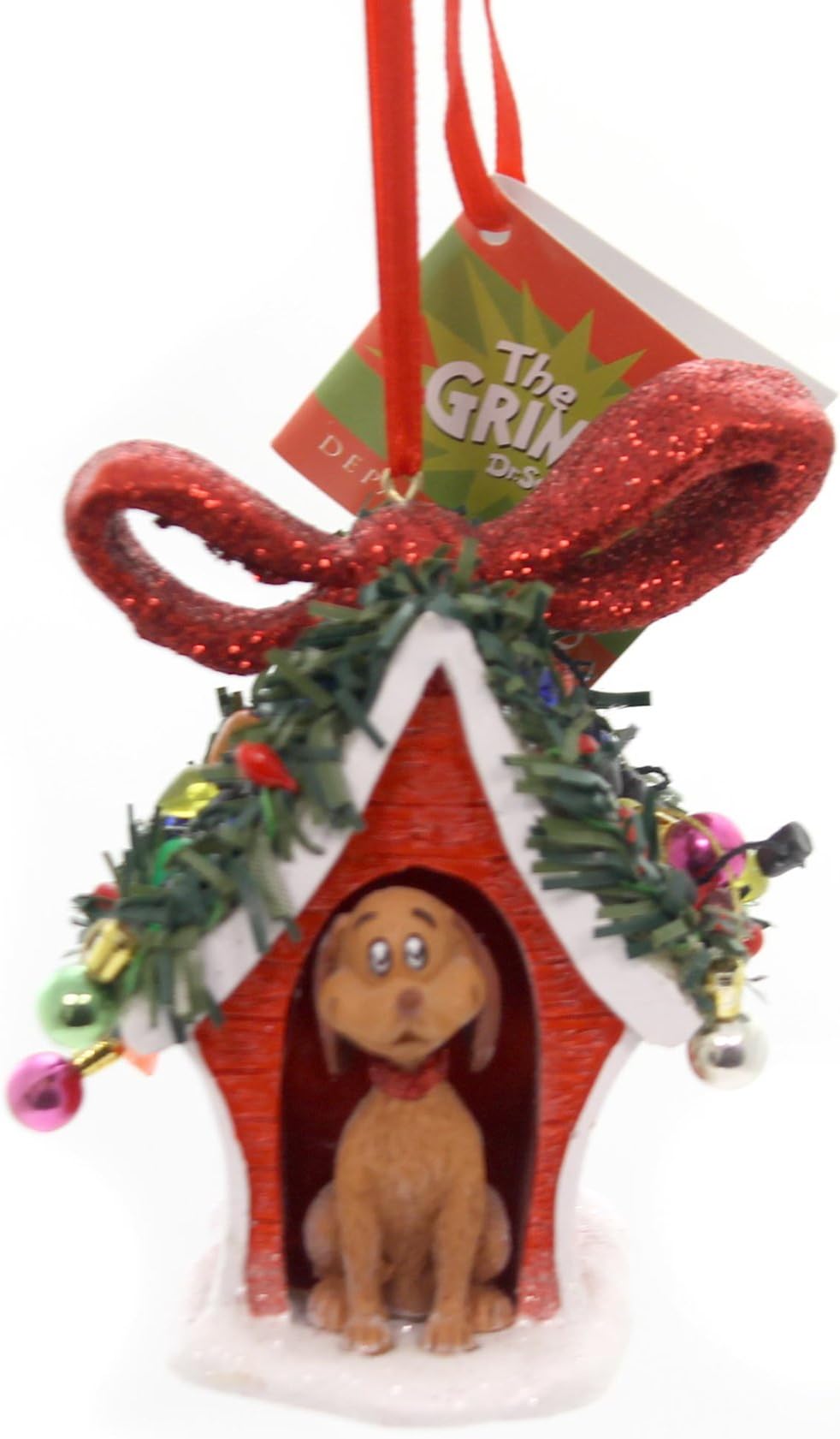 grinch Hanging Ornament, Polyresin, Plastic Multicoloured, 7.6 x 5.7 x 8.9 cm