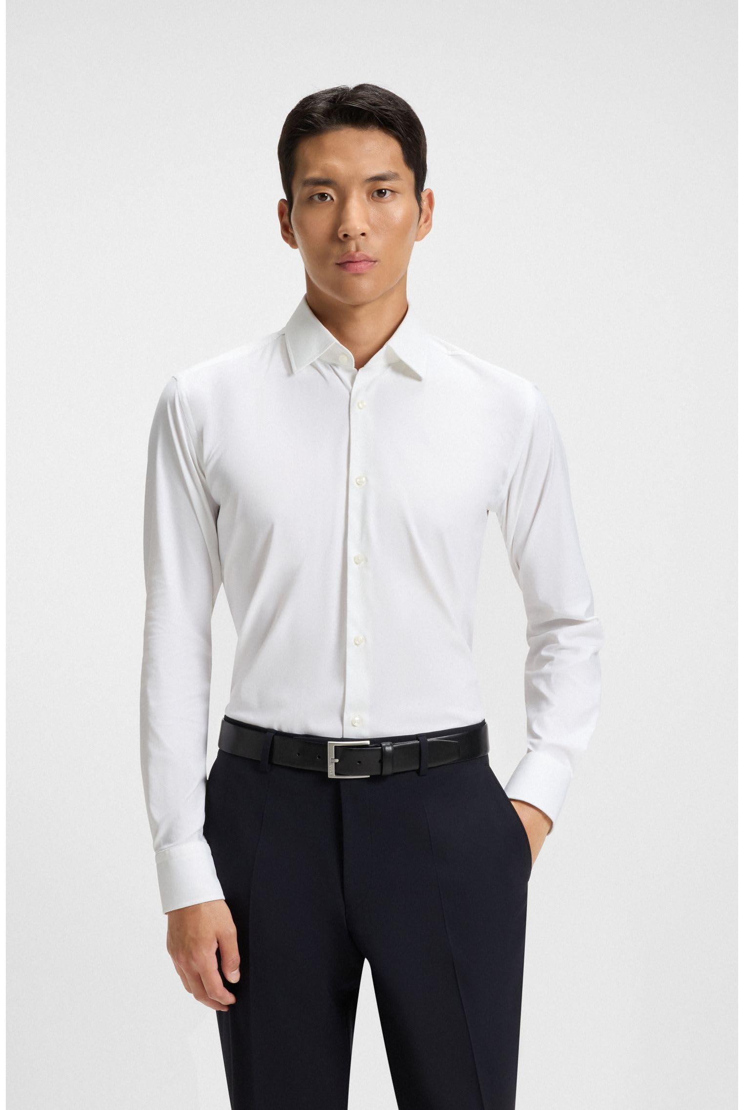 BOSS Herren P-HANK-C1-222 Slim-Fit Hemd aus funktionalem Stretch-Twill