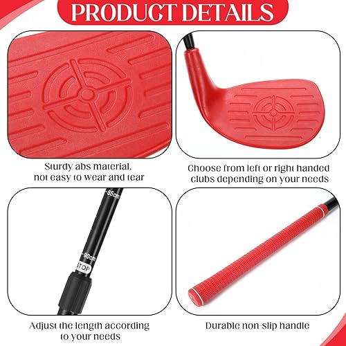 Miniatura 4 de Realspring Juego de palos de golf ajustables para patio trasero, palos de golf de plástico, pelotas de golf de plástico para exteriores, interiores,