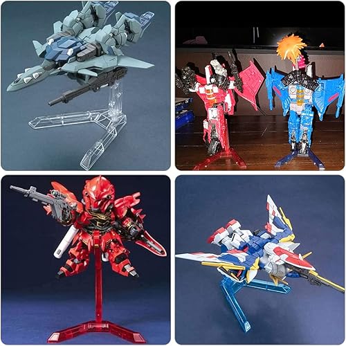 Miniatura 7 de XINMEIWEN Juego de soporte de figura de acción de 6 piezas, soporte de base de acción flexible para figuras de acción Gundam, kits de modelos de
