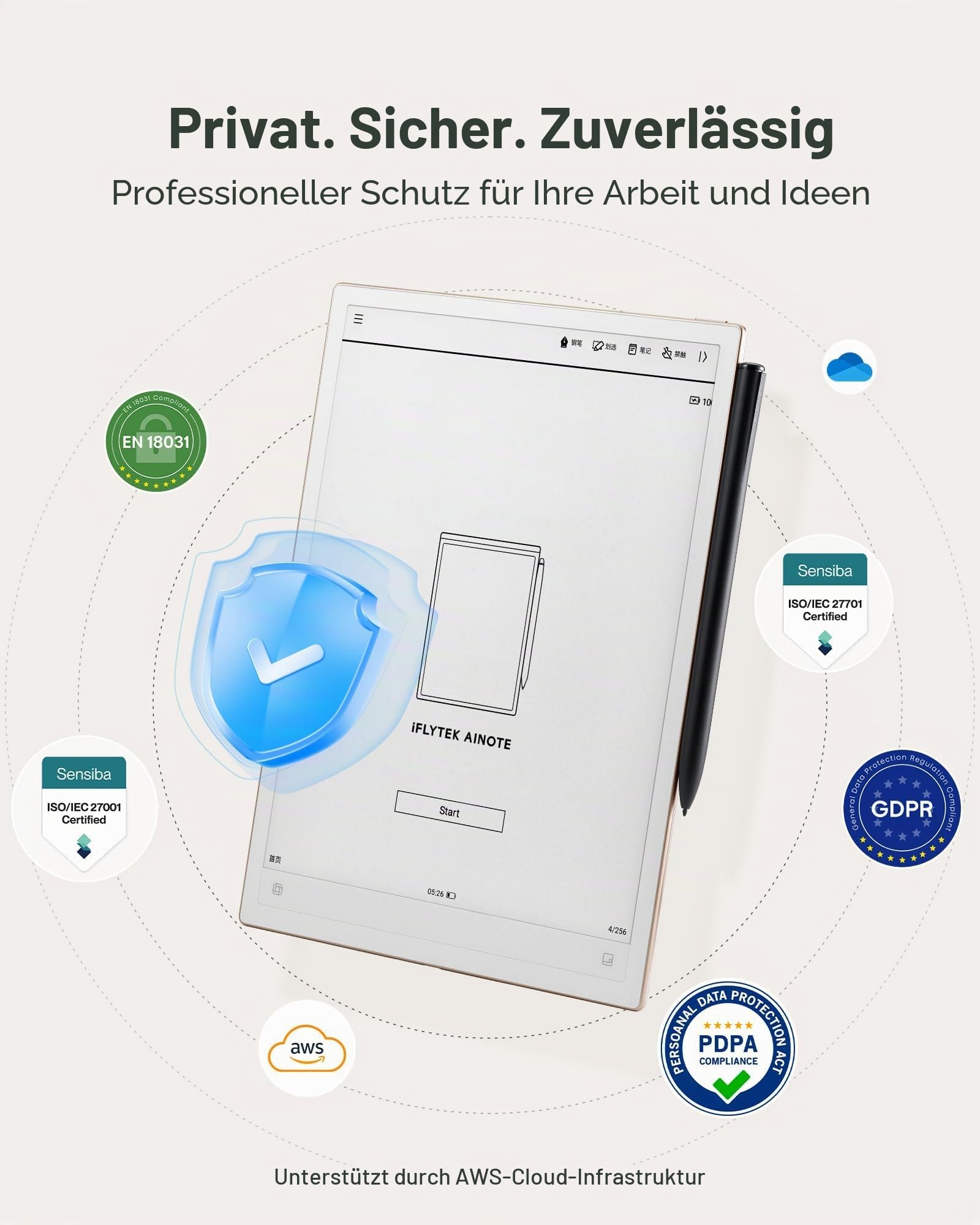 iFLYTEK AINOTE 2 Smart E-Ink Tablet 10,65 Zoll | Ultradünner digitaler Notizblock für Profis | KI-Transkription, Übersetzung & Meeting-Zusammenfassung 64GB, 4000mah