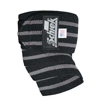 Schiek Sports Heavy Duty 1178 Knee Wraps - Powerlifting and Weightlifting Wraps Knee Wraps - Black/Silver