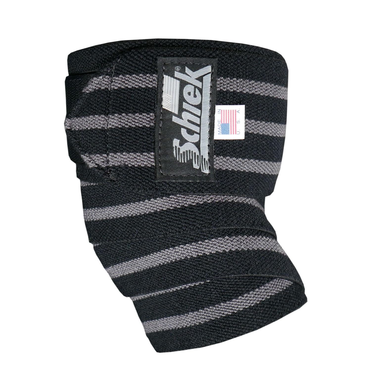 Schiek Sports Black Out Heavyweight Cotton Elastic Knee Wraps - Black/Silver-picture-35