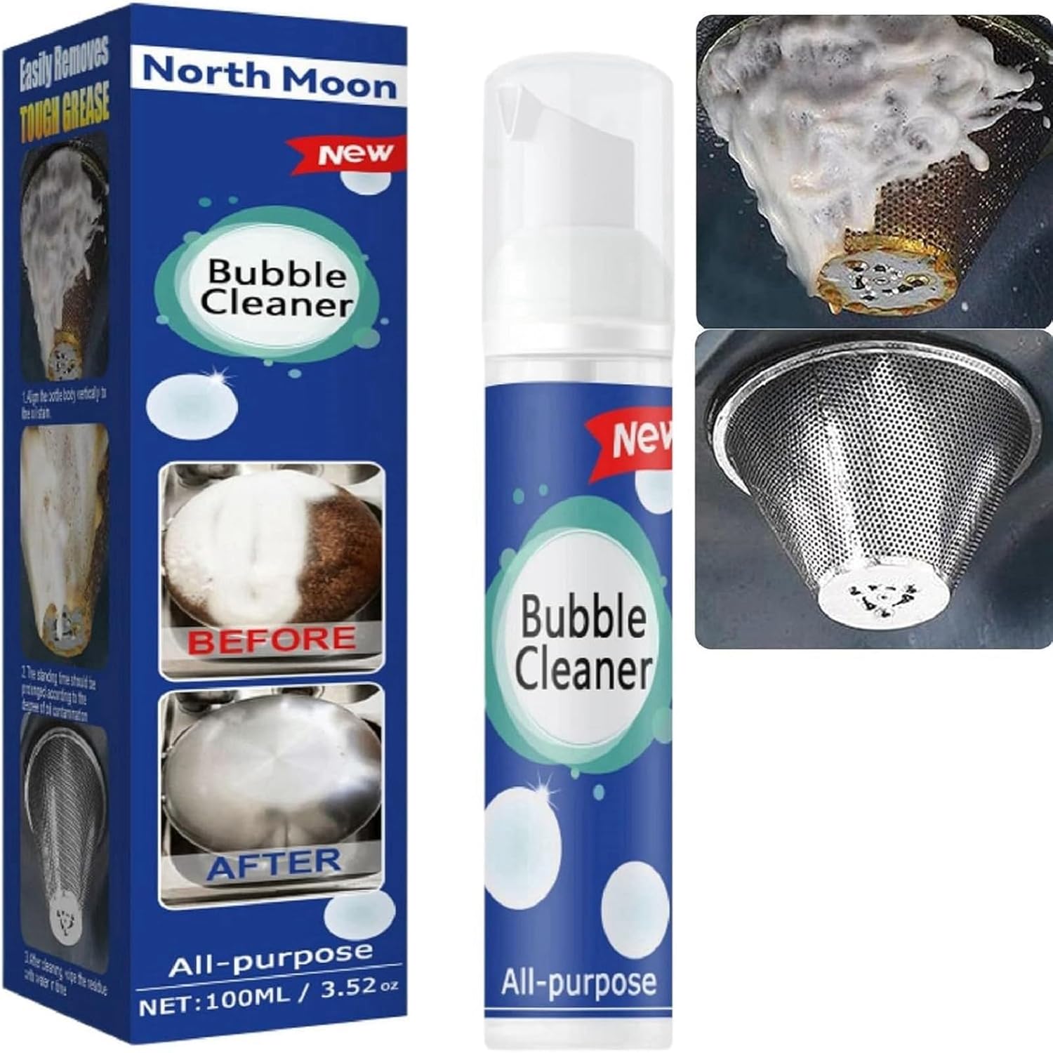 Bubble Cleaner Foam Spray,All Purpose Rinse Free Cleaning Spray,Heavy Oil Stain Removing Foam