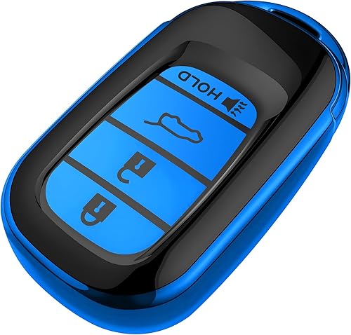 Tukellen para Honda Funda para llavero, Funda protectora de TPU suave de protección completa para llavero inteligente con 4 botones para Honda Azul
