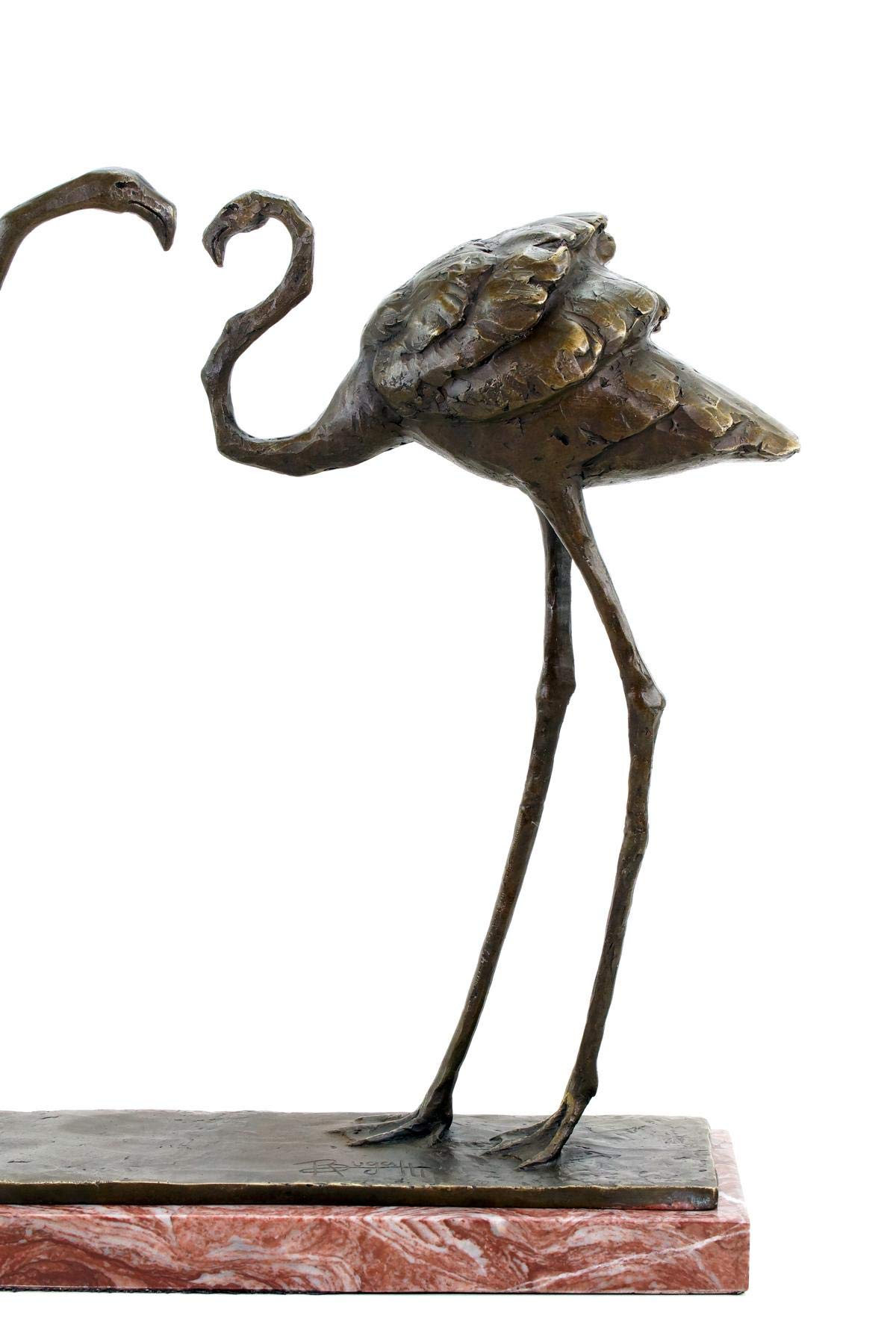 Rembrandt Bugatti - Figura de bronce firmada con dos flamencos (1912) - Estatua numerada - Figura decorativa limitada - Decoración moderna de plástico sobre mármol - Comprar escultura
