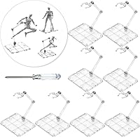 XISTEST 8PCS Transparent Action Figure Display Stands for Gundam SHF HG RG SD 1/144 - Easy Assembly Bases with Screwdriver
