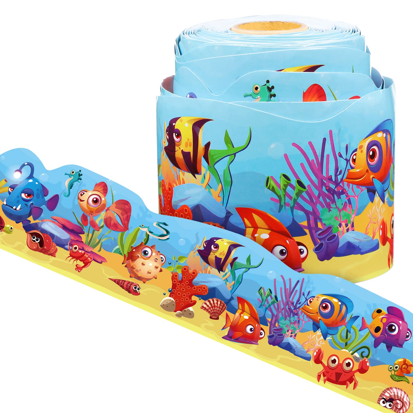 Panelee Sea Animal Border 68.9 Feet Bulletin Board Border Butterflies Flowers Bee Space Inspirational Cute Decor for Classroom Bulletin Boards