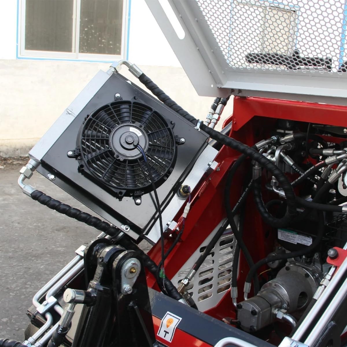 Powerful 15hp Standing-on Crawler Mini Skid Steer Loader with B&S Engine - Red Mini Skid Steer Attachments Like Pallet Forks, Grapple & Auger - Perfect for Construction and Farm Use (RED-1)