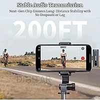 Vista 5 de Micrófono Lavalier inalámbrico para PC/iPhone/Android/iPad, micrófonos de clip para grabación de audio y video, micrófonos de solapa USB Bluetooth