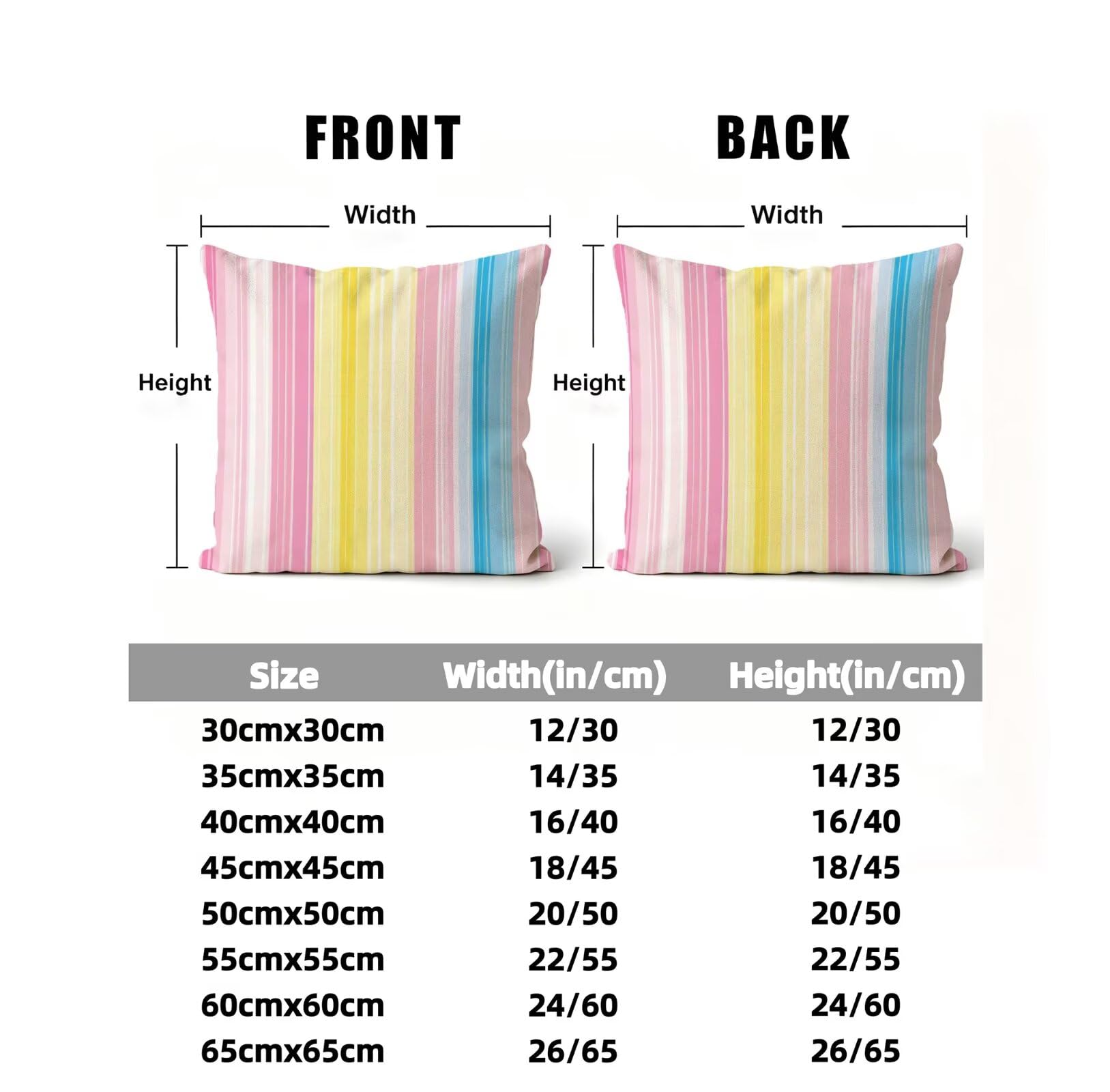 Fundas de Cojines Raya Juego de 4 Lino Cojines Exterior 45x45cm GJ-90