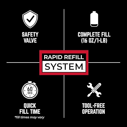 Miniatura 11 de Mr. Heater Barril de combustible. Tanque de propano recargable vacío de 1 libra16 oz. - Certificado DOT, negro
