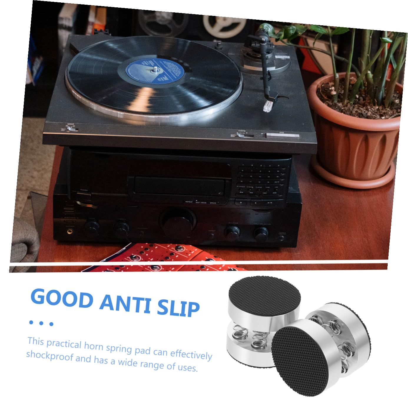 Piedini Antiscivolo a Molla per Altoparlanti Hifi, Supporti Ammortizzatori in Lega di Alluminio e Gomma, 4 Pezzi per Speaker Smart su Desktop e Ktv