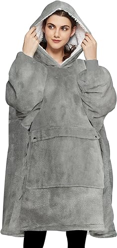 Miniatura 8 de KFUBUO Manta portátil con capucha para niños, de sherpa con todos los patrones, sudadera de gran tamaño con bolsillo, para niñas y niños de 6-10