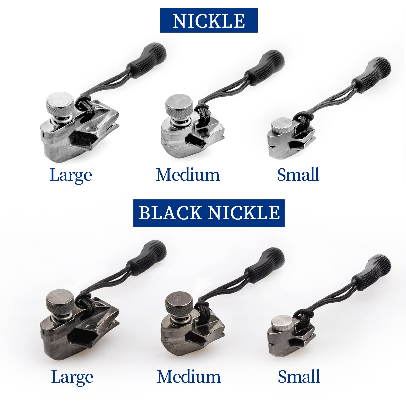 munkees® Set di riparazione per cerniera lampo - Universale e facilissimo da usare - Set di riparazione per cerniera lampo - Zip di ricambio per kit di riparazione (1 x M, L Argento)