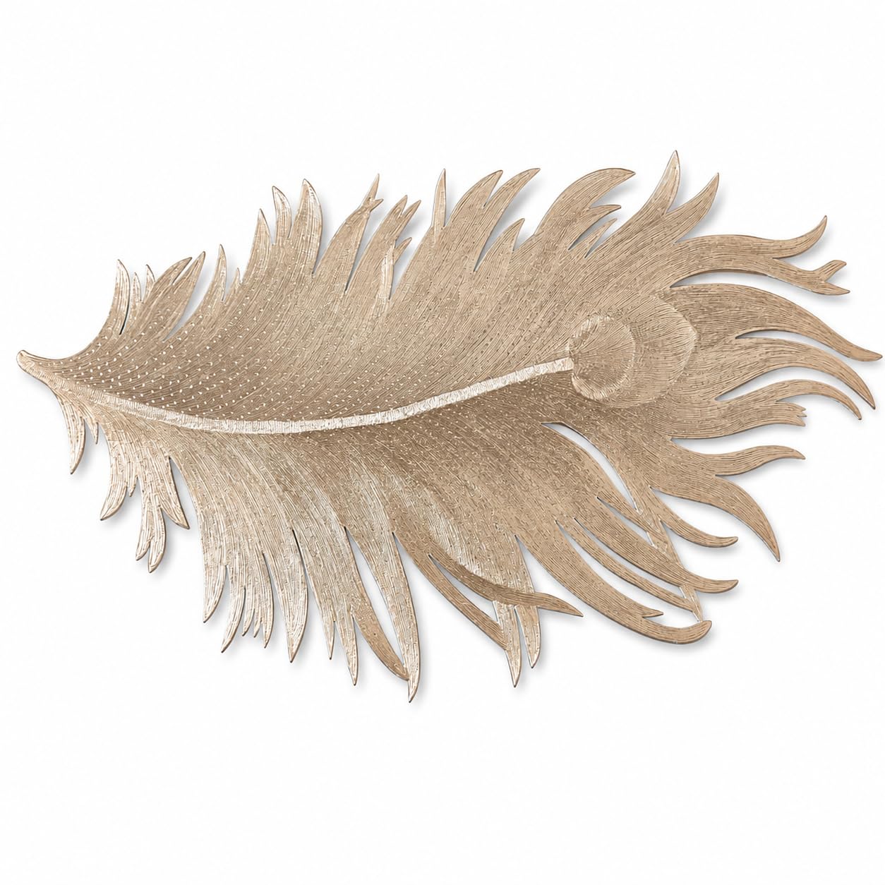 Trendsetter 6 Pcs Feather Shape PVC Placemat Set | Waterproof, Washable, Heat Resistant, Anti-Skid Dining Table Mat | Decorative Leaf Table Placemat for Dining, Restaurant & Home Decor (Golden)-image-22