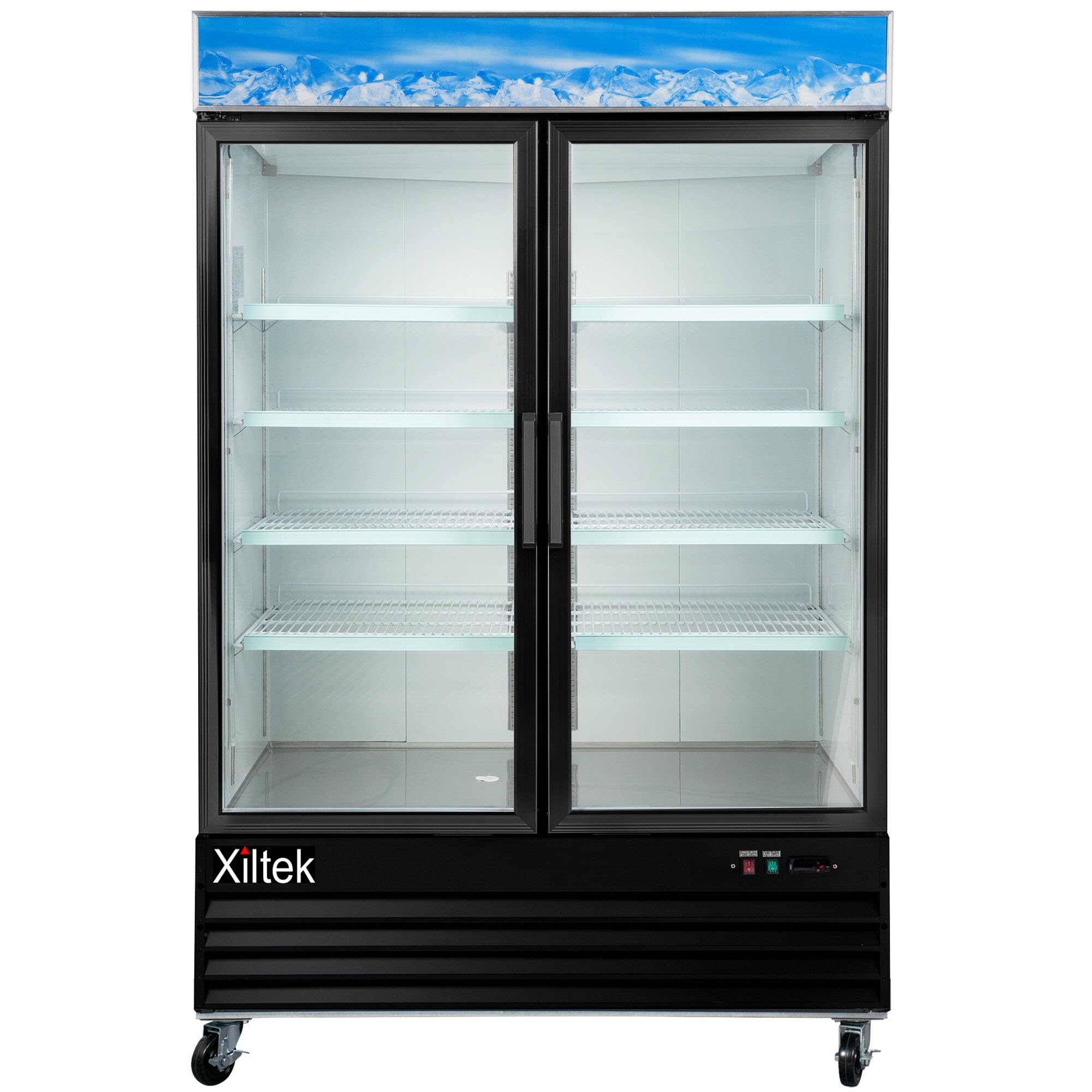 Xiltek Large Capacity Glass Front Double Door Display Cooler - Merchandiser Refrigerator- 45 Cu Ft on Fridge.com - View 6