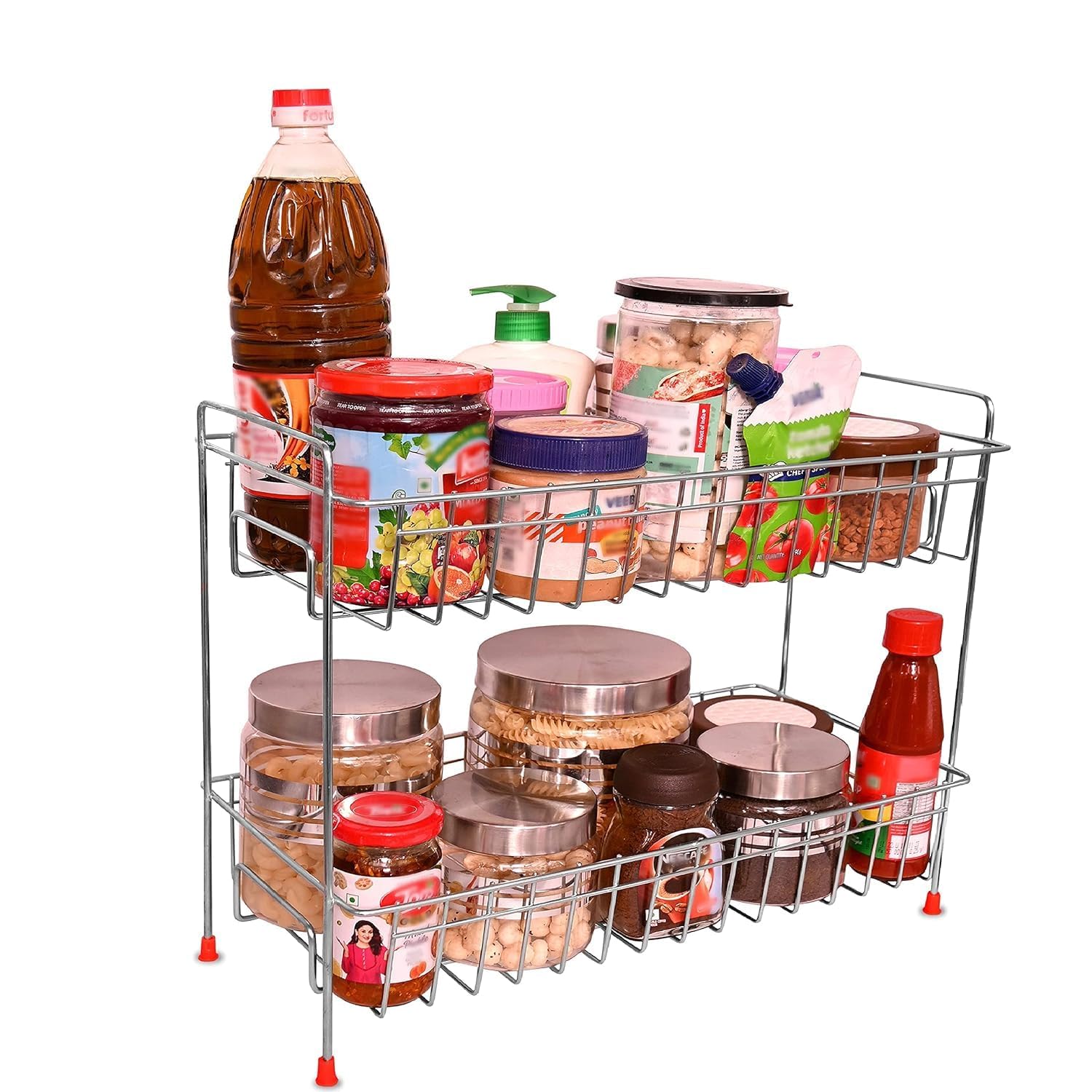 12FOR COLLECTION Standing -Heavy Stainless Steel 2 Tier Kitchen Rack|Spice Boxes Rack|Kitchen Organizer|Kitchen Stand |Cosmetic Organizer |Counter Top Basket |Floor Mounted Shelf for Home (B0DF322TN7) Amazon Price History, Amazon Price Tracker
