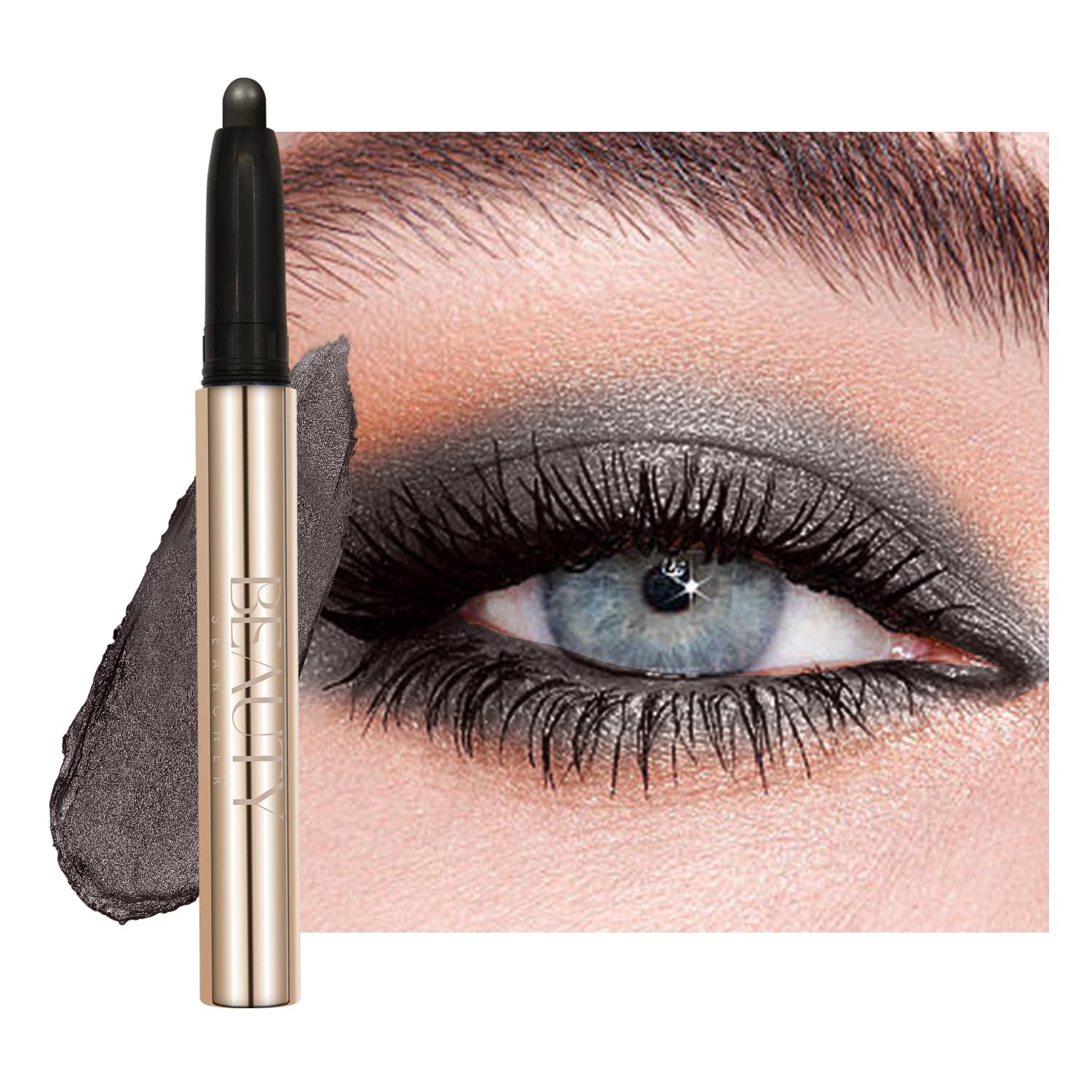 Metallic Eyeshadow Pencil, Lasting Shimmer Eyeshadow Stick,Highly Pigmented Waterproof Eyeliner Pencil