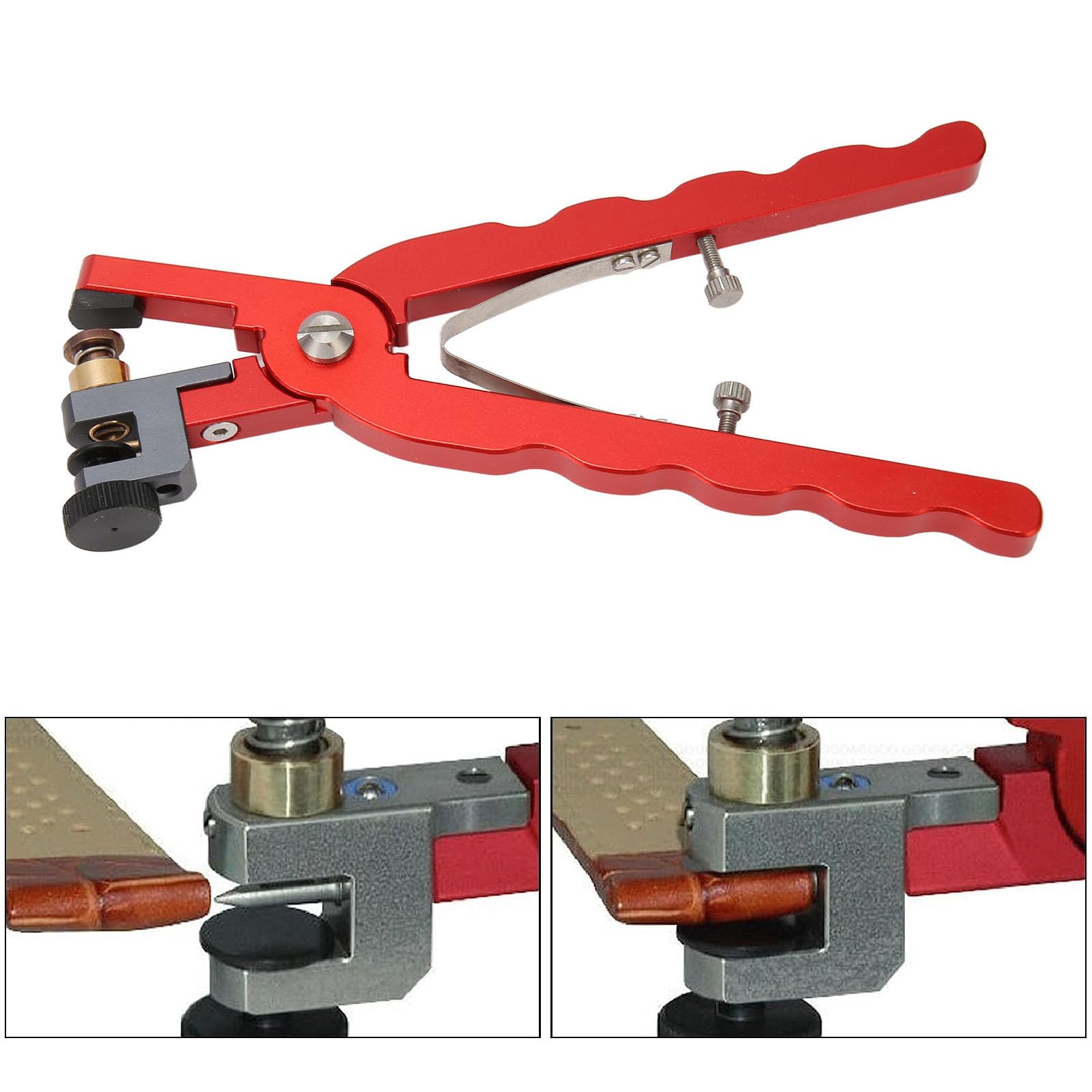 HURRISE Wrist Belt Puncher Pliers, Leather Watch Bracelet Cutting Plier, Leather Hole Punch Set for Belts, Stainless Steel Strap Fixing Watch Band Hole Punch Pliers for Craft Projects
