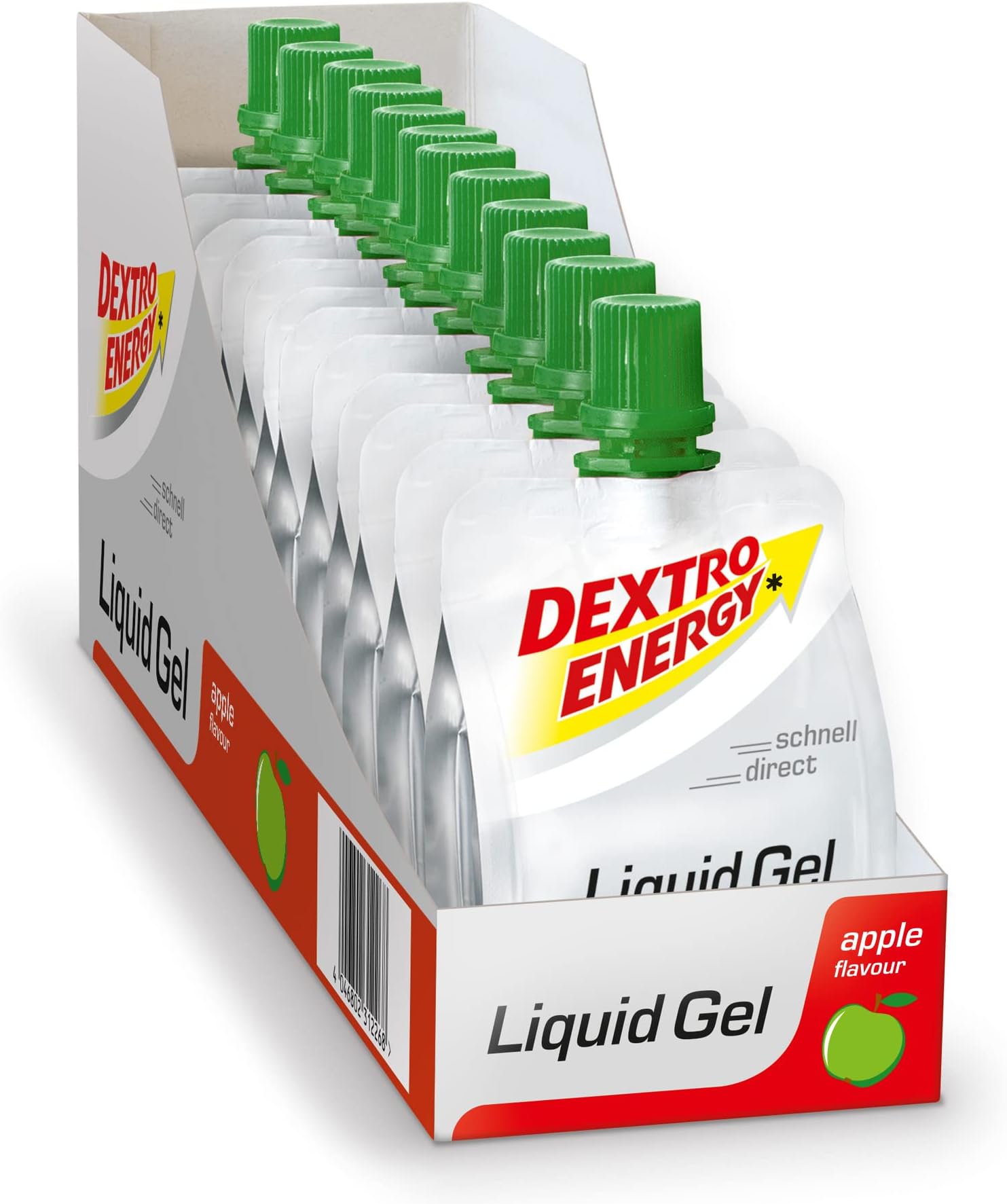 DEXTRO ENERGY Liquid Gel Apple - 12 x 60 ml (Pack of 12) - Glucose Concentrate of Quickly Available Carbohydrates, Energy Gel, with Apple Flavour, Energy Bar Alternative, for Endurance Sports