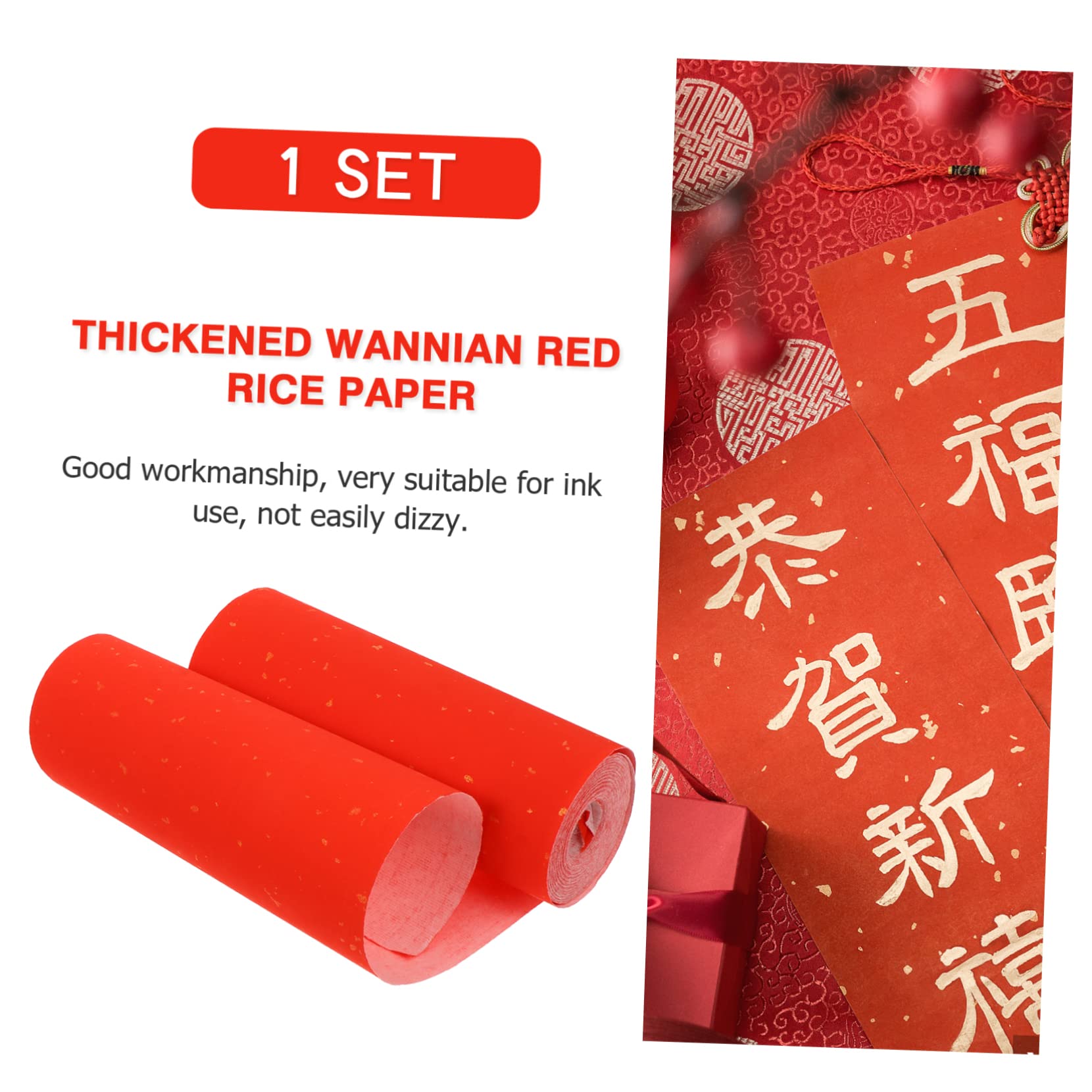 SEWOART 5rouleaux Papier Xuan Rouge Épais Pour Et Décoration De Printemps Pour Écriture De Couplets Et Chinois