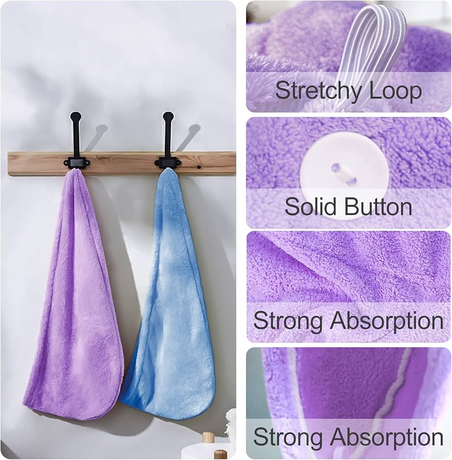 Amazon｜マイクロファイバーヘアタオル 3枚パック 10 x 26インチ 速乾