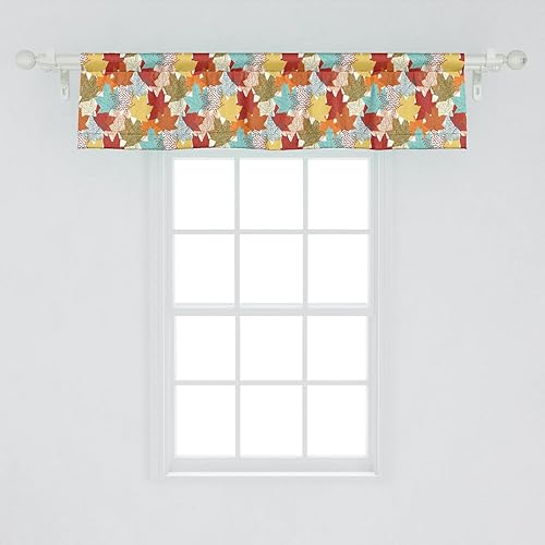 Miniatura 67 de Lunarable Cenefa de ventana azul pálido, diseño de conchas de vida submarina grunge, estrellas de mar, arte marítimo incompleto, cenefa de cortina