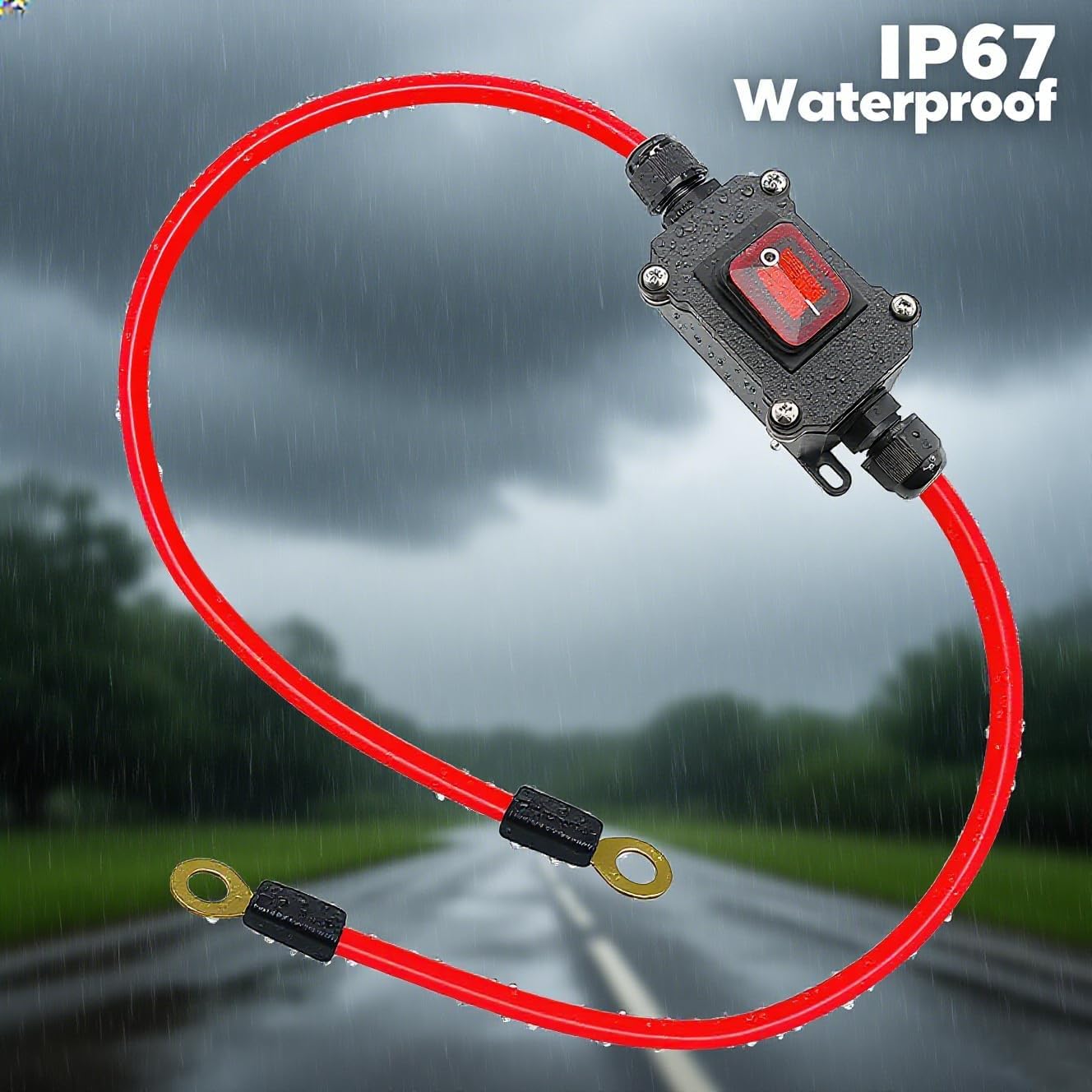 DC12V Inline Switch DC12-24V DPST Dual Side Wiring Switch 25A with On/Off Quick Connect/Disconnect, DC Waterproof Inline Switchs IP67 for Motorcycle and Automotive（2pcs）