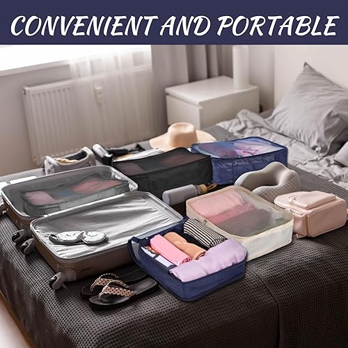 Miniatura 4 de Silkfly 8 cubos de embalaje XL para organizador de equipaje de viaje, maleta, bolsa de embalaje grande de alta capacidad, cubo de viaje de malla