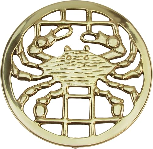 Treasure Gurus - Salvamanteles de cangrejo de latón macizo, soporte para olla o sartén