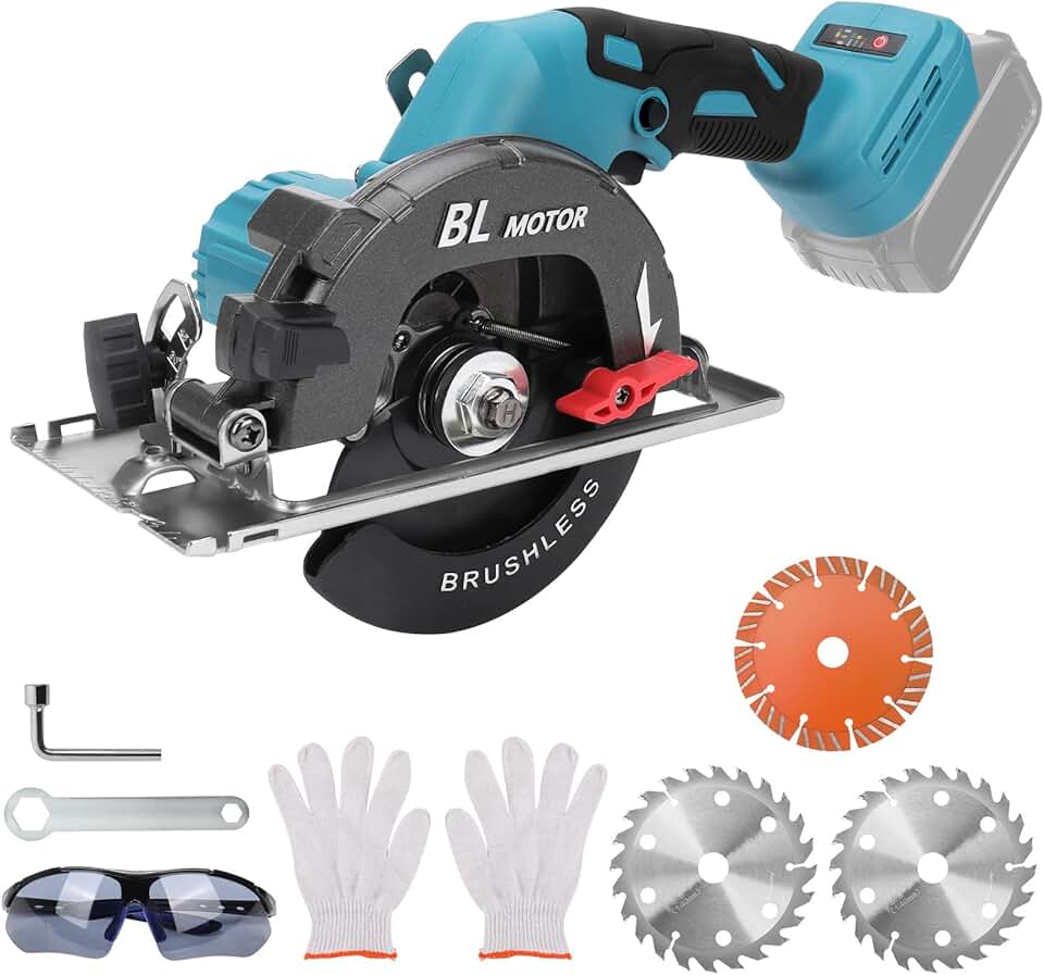 Mini Circular Saw Compatible for Makita 18V Battery, Brushle