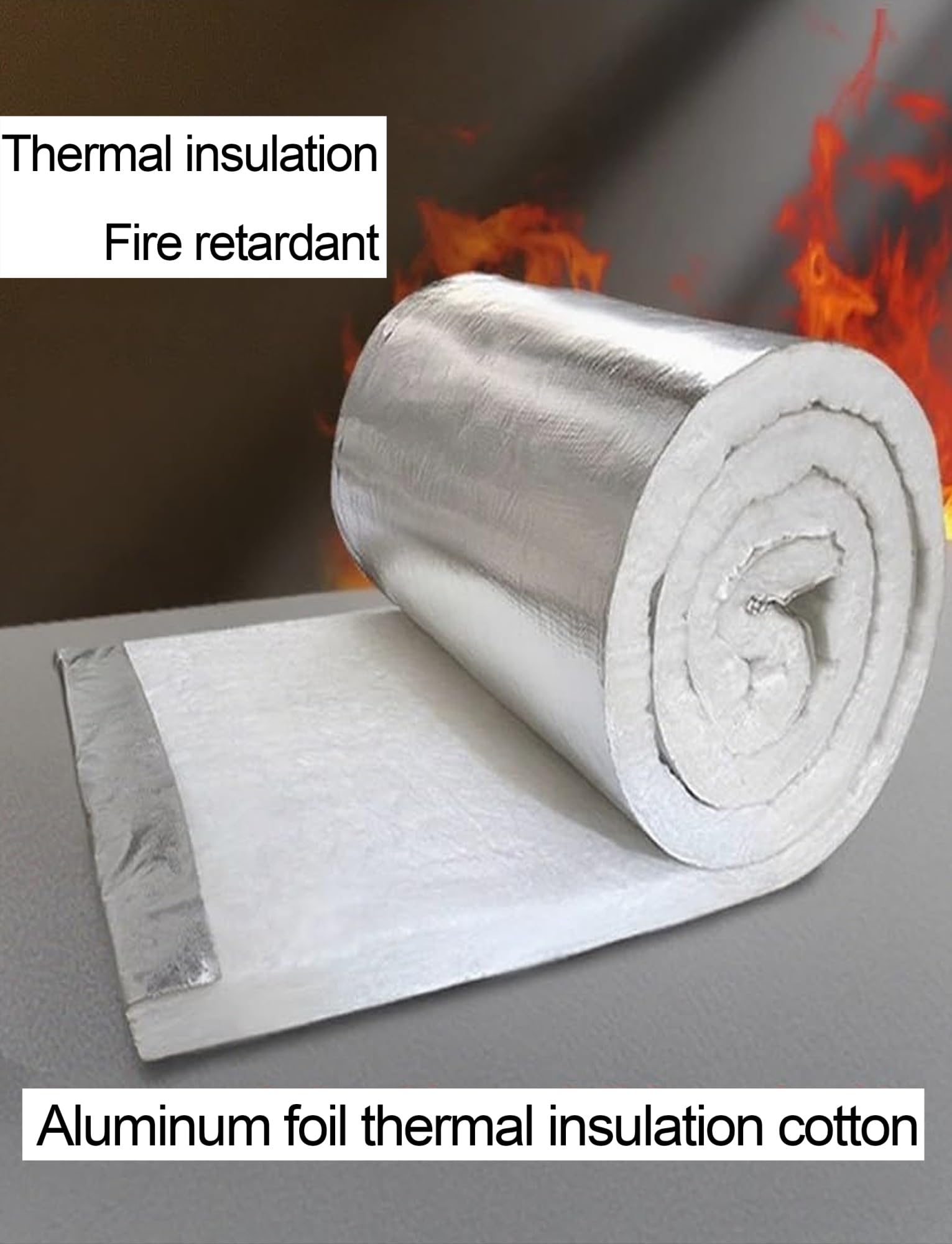 Manta aislante de fibra de cerámica con lámina de aluminio, ignífuga de alta temperatura para estufa, horno, horno y soldadura
