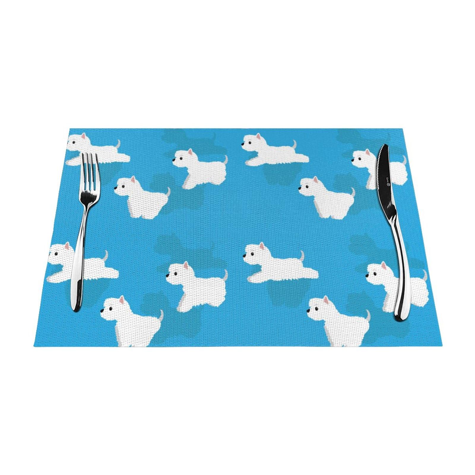 Sets de table Westie chien PVC résistant chaleur lot de 6 lavables 30x45 cm
