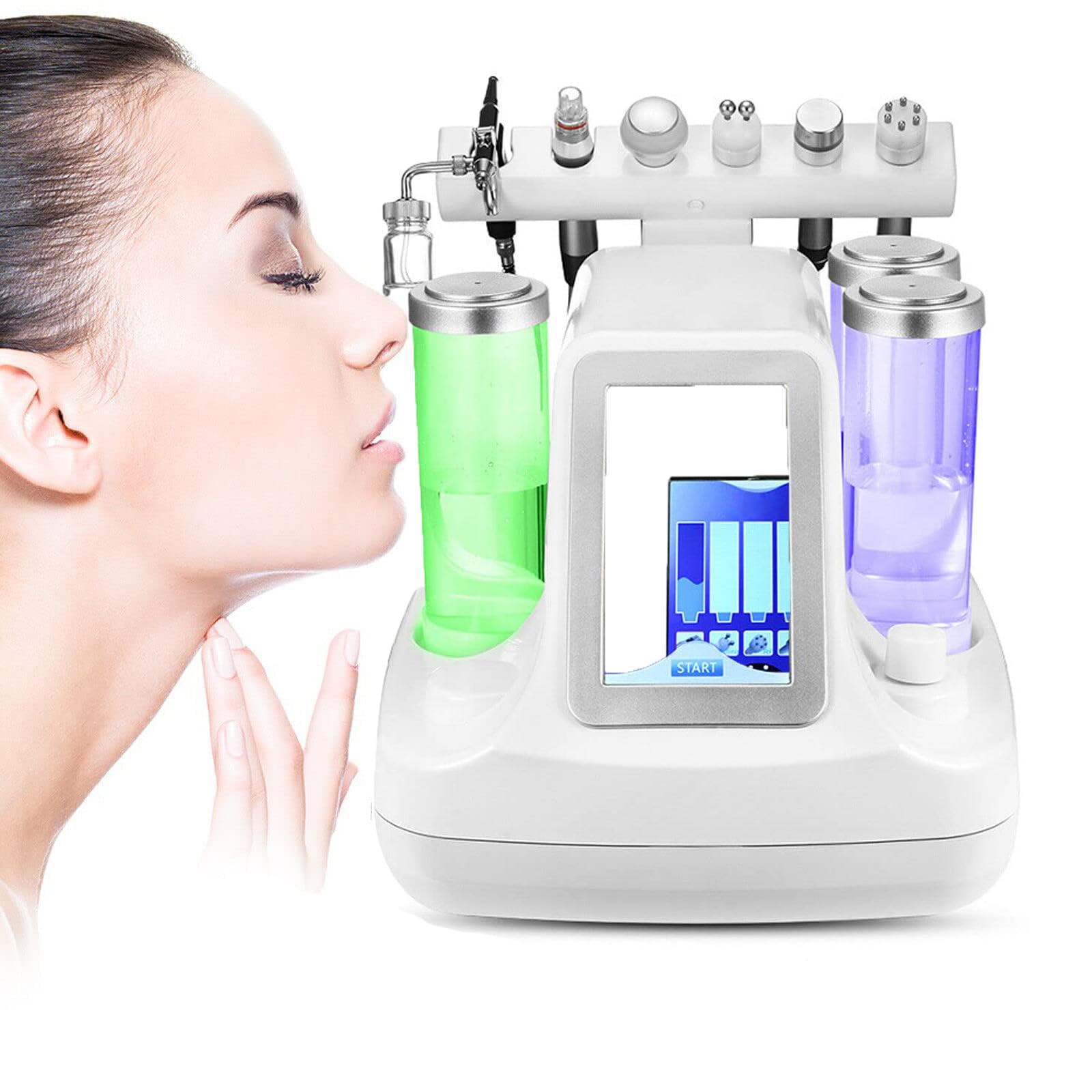 Dispositivo idrofacciale professionale Acqua Idrogeno Ossigeno, Dispositivo di bellezza 6 in 1 Dispositivo per la pulizia del viso, Dispositivo a bolle piccole, Pulizia dei pori e dei punti neri