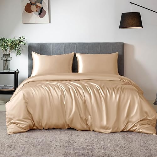Miniatura 8 de THXSILK Juego de funda de edredón de 3 piezas, ultra suave, lavable a máquina, duradera, 100% de calidad superior todo el lado 19 Momme seda morera