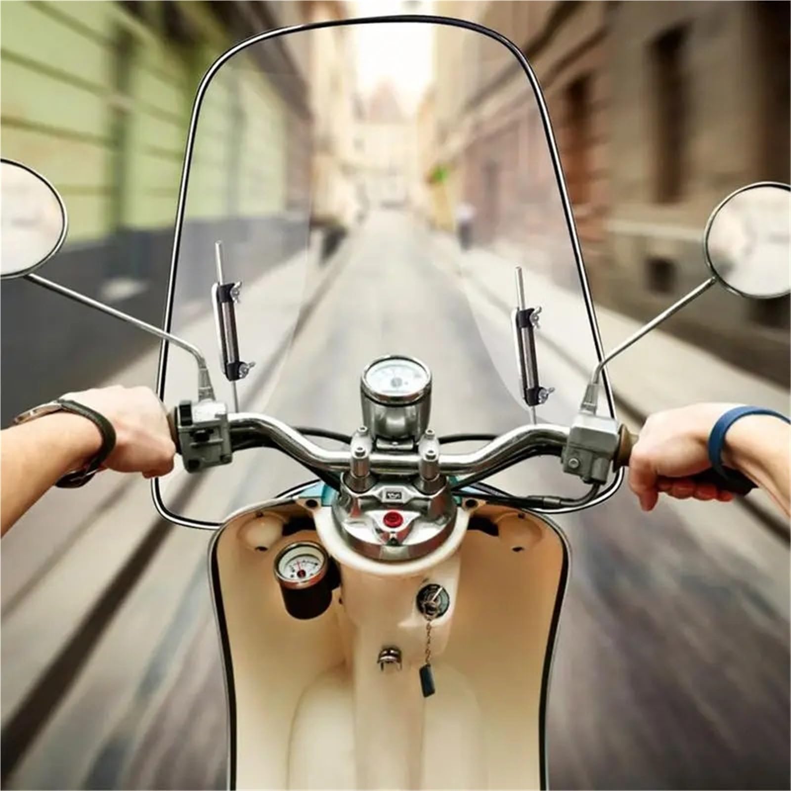 Deflektor motocykla Uniwersalna szyba przednia motocykla duża szyba przednia kompatybilna z motocyklami samochody elektryczne skutery 46x42.5cm Przednia szyba