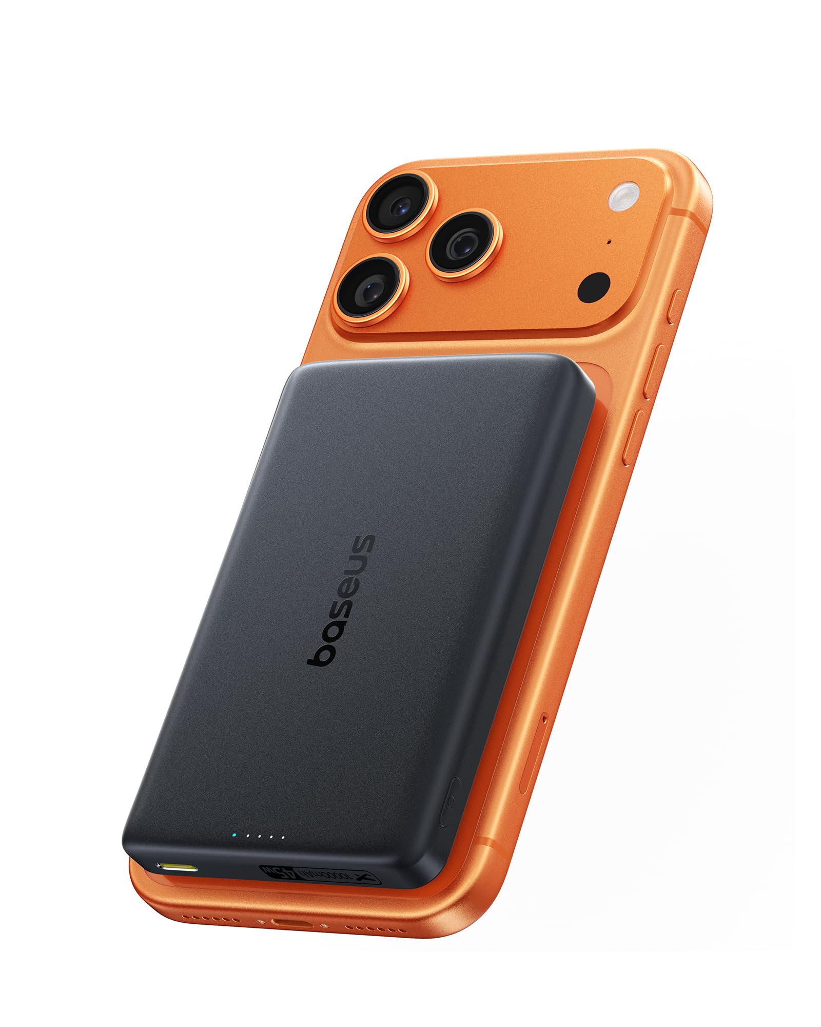 Baseus PicoGo AM52 Power Bank, Qi2.2 Magsafe Powerbank 10000mAh, Ricarica Wireless Ultraveloce da 25 W, Ricarica Rapida PD da 45 W, Batteria Esterna Magnetica Sottile per iPhone 17/16 Pro Max, Nero