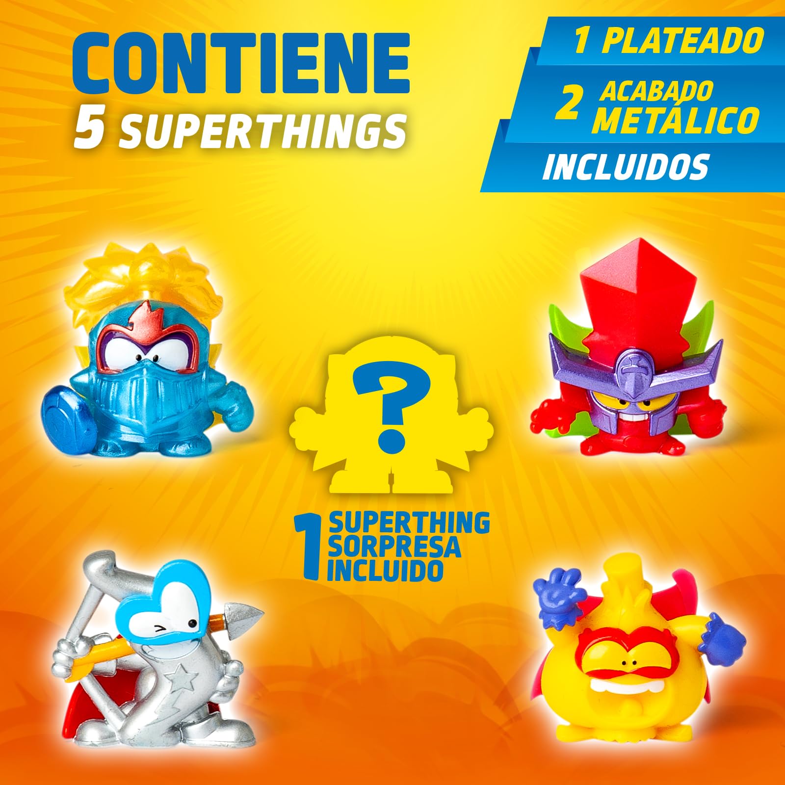 SUPERTHINGS KAZOOM Power Warriors – Pack de 5. Contiene 5 Superthings (Incluye 1 Figura Sorpresa y 1 capitán Plateado). Pack 3 de 6 - 2