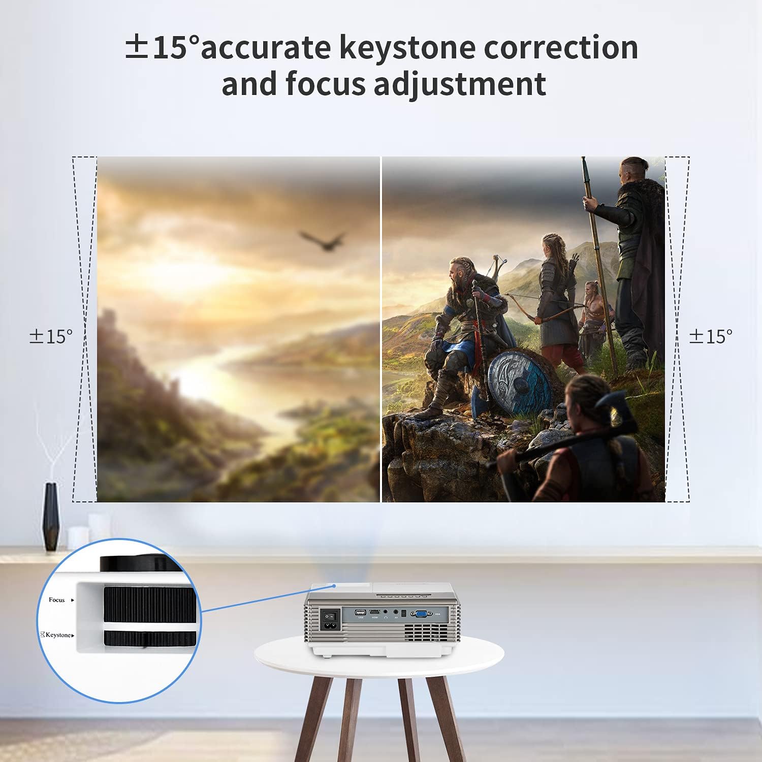 Blасk Frіdау Clеаrаnсе Portable Projector 1080P Support Mini WiFi Projector with Bluetooth Wireless Smart Projector Android 7.1 OS LCD Projector for Home Theater Outdoor Movie Gaming Playing