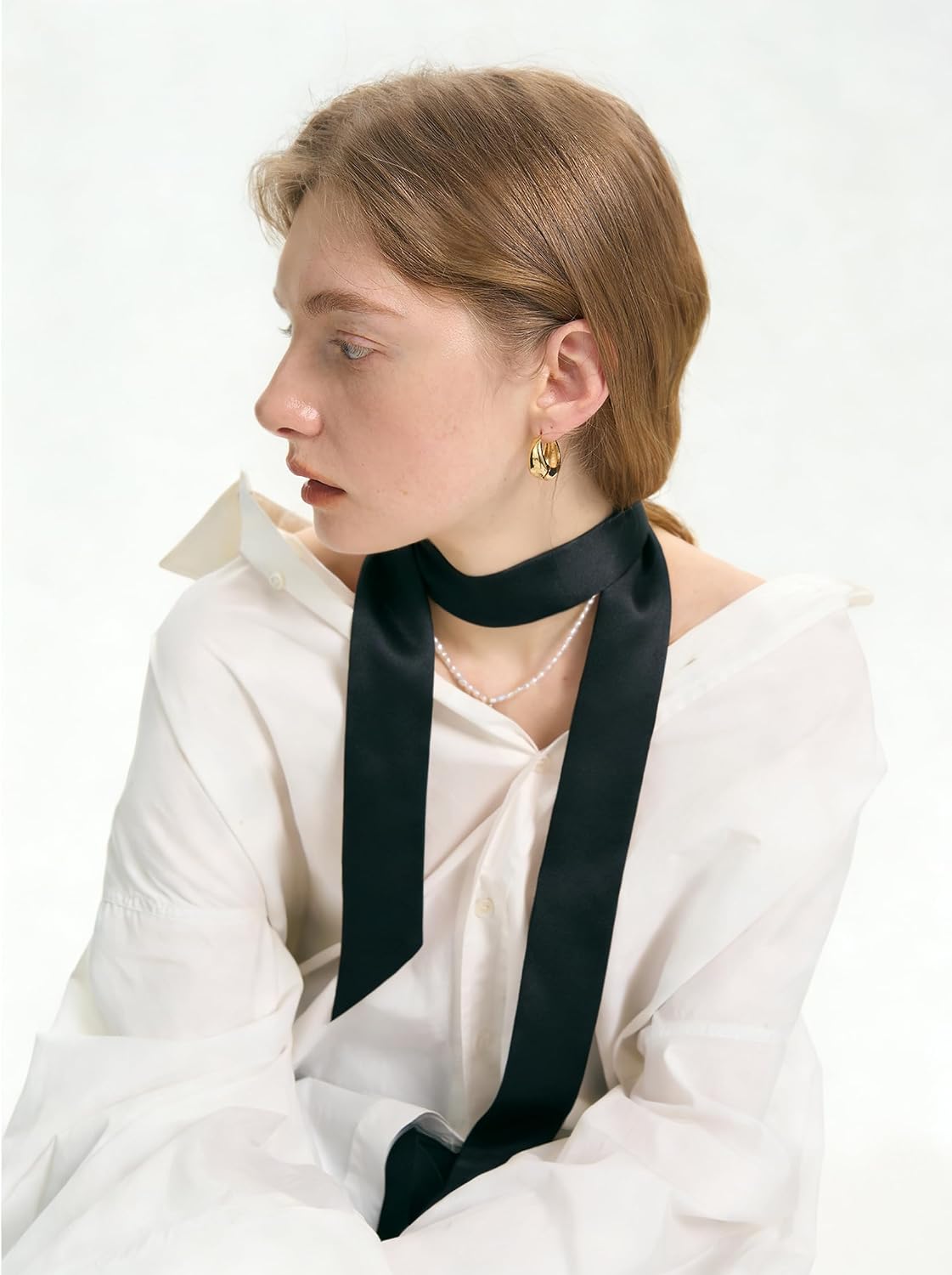 Orose 100% Mulberry Silk Luxurious Neck Scarf Headband and Hair Bandana for Women and Girls,Head Scarves, Handbags Scarf