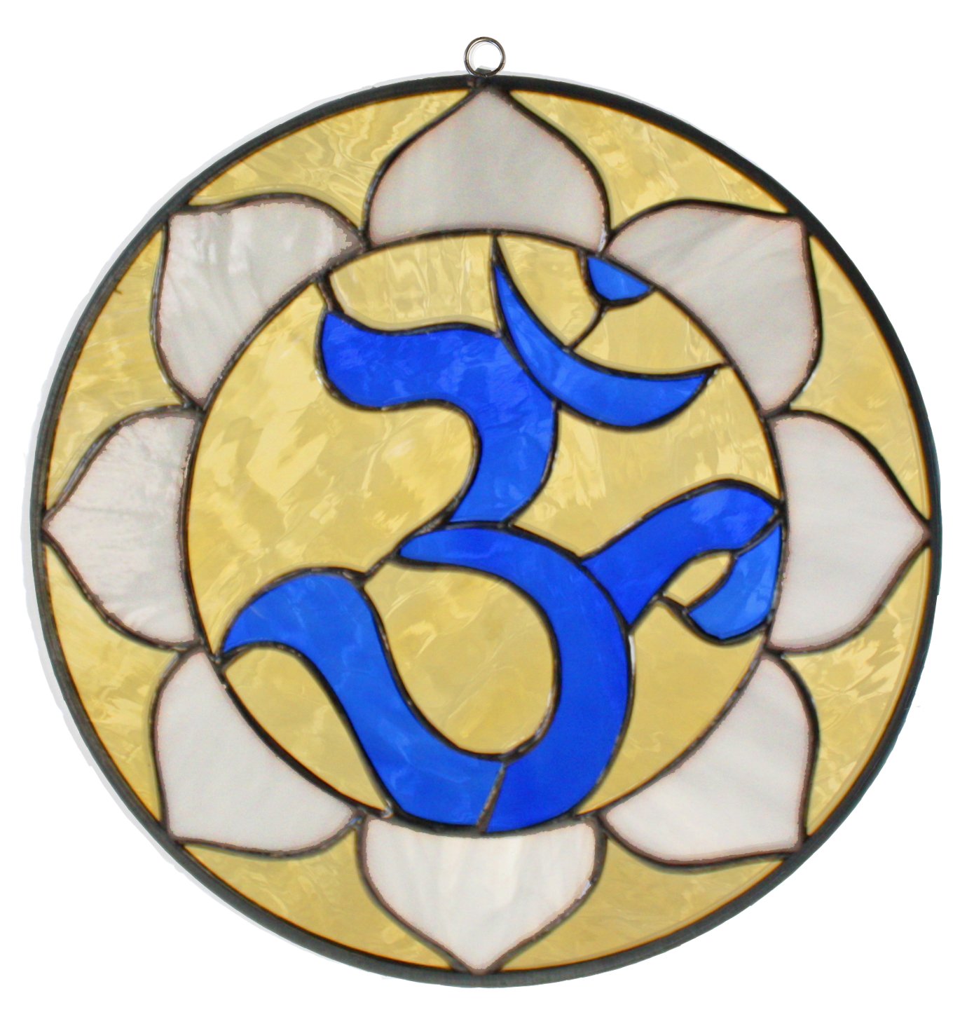 Supreme Swan 12 inch Golden Om Stained Glass