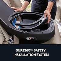 Vista 7 de Evenflo Revolve360 Slim 2-en-1 Asiento rotacional para auto con cubierta de limpieza rápida (Negro Salem)