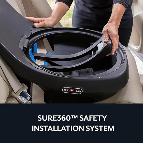 Miniatura 7 de Evenflo Revolve360 Slim - Asiento giratorio 2 en 1 para automóvil con funda de limpieza rápida (morado Suton)