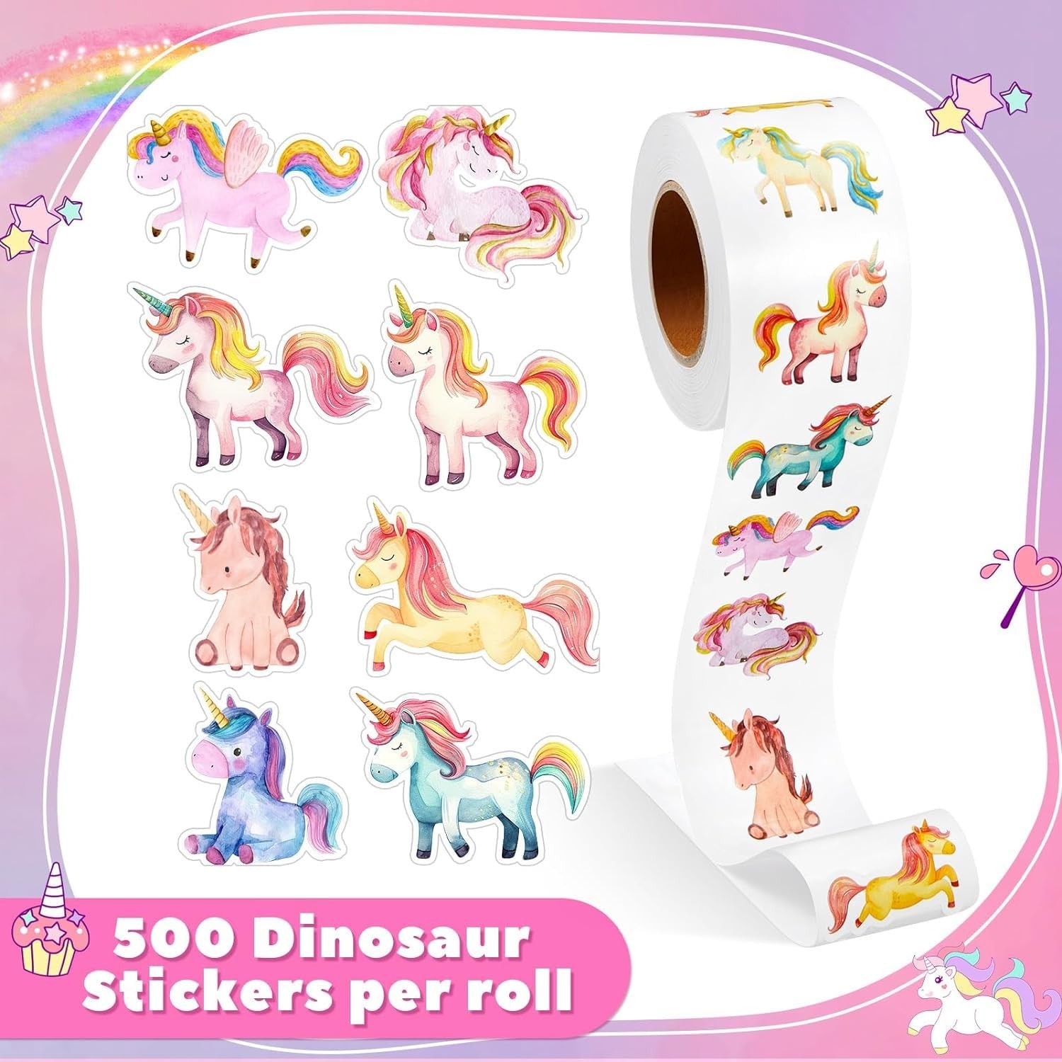 1000 adesivi a forma di unicorno, unicorno per laptop, auto, moto, bicicletta, skateboard, bagagli, valigia, accessori fai da te